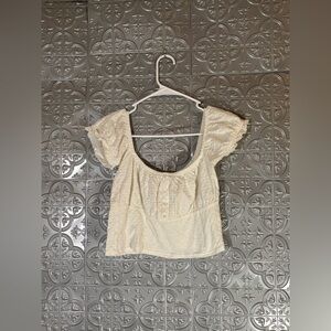 Billabong white hippy bohemian cottagecore crop top blouse